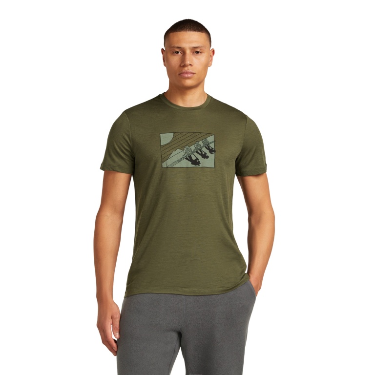 Icebreaker Funkcyjna koszulka T-shirt Merino 150 Tech Lite Tee In The Wild (wełna merino) 2025 lodowy zielony mężczyźni